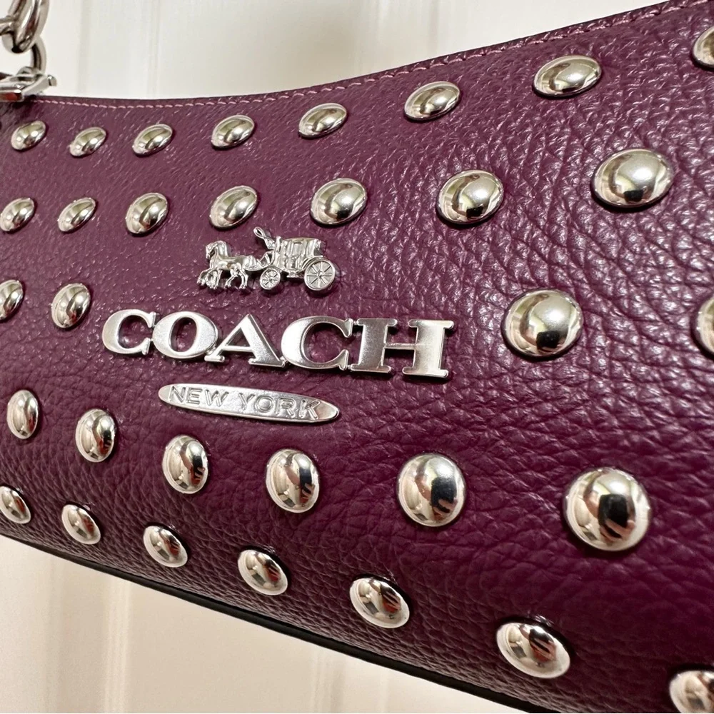 SOLD Coach Charlotte Refined Pebbled Leather Baguette Shoulder Bag - Picture 9 of 16